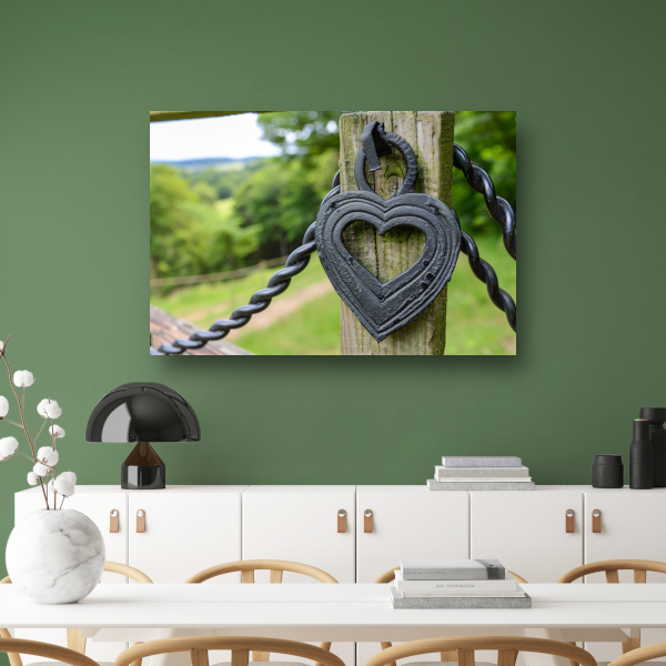 Zwart Houten Hart poster