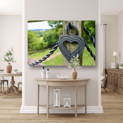 Zwart Houten Hart poster