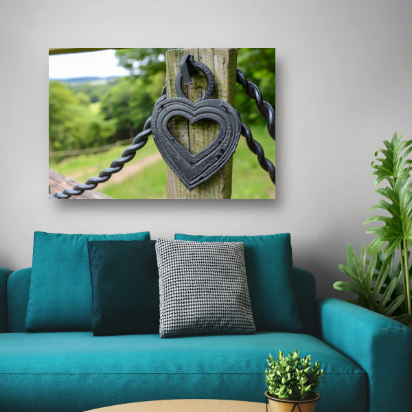 Zwart Houten Hart poster