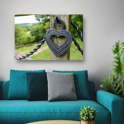 Zwart Houten Hart poster