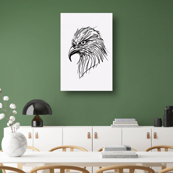 Minimale zwarte lijn adelaar illustratie poster