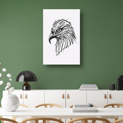 Minimale zwarte lijn adelaar illustratie poster