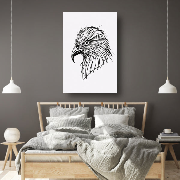 Minimale zwarte lijn adelaar illustratie poster