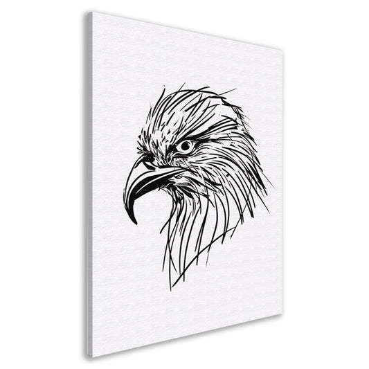 Minimale zwarte lijn adelaar illustratie canvas