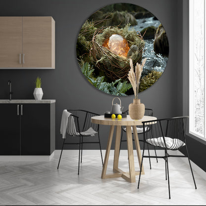 Vogelnest met glasbal in slaapkamer forex muurcirkel