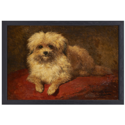 Liggend hondje - Henriëtte Ronner-Knip canvas met baklijst