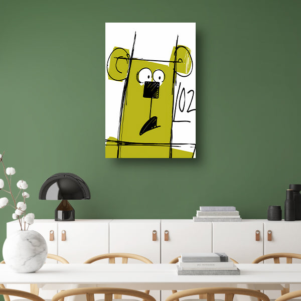 Abstracte beer met cijfers canvas
