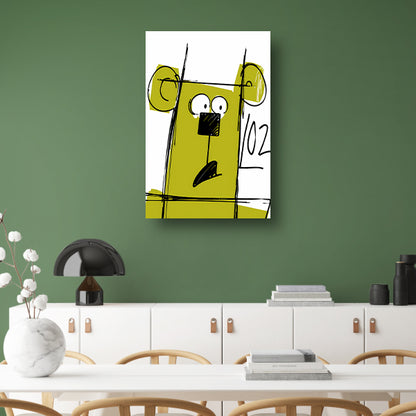 Abstracte beer met cijfers canvas