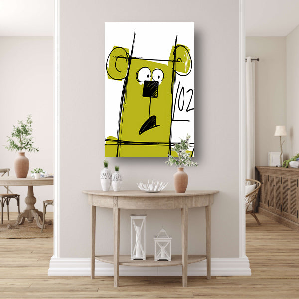 Abstracte beer met cijfers canvas