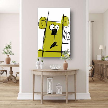Abstracte beer met cijfers canvas