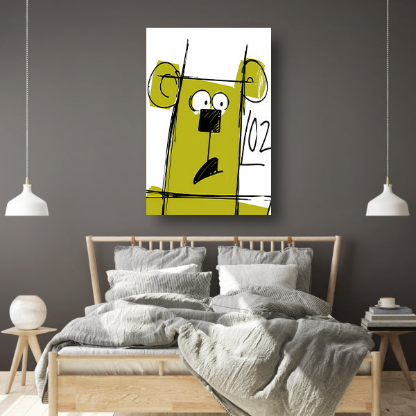 Abstracte beer met cijfers canvas