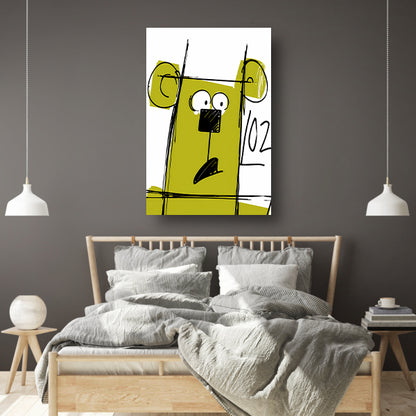 Abstracte beer met cijfers canvas