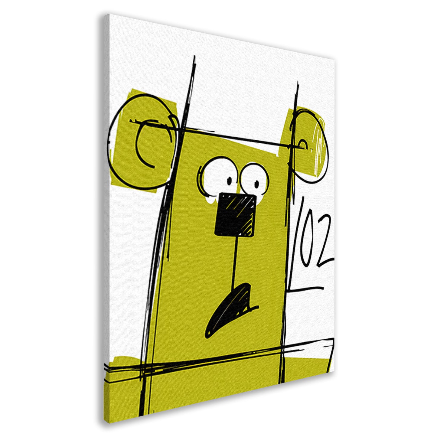 Abstracte beer met cijfers canvas