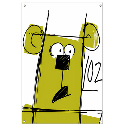 Abstracte beer met cijfers tuinposter