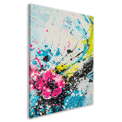 Dynamische abstracte kunst met kleurrijke spatten canvas