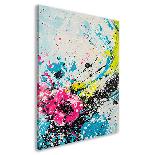 Dynamische abstracte kunst met kleurrijke spatten canvas