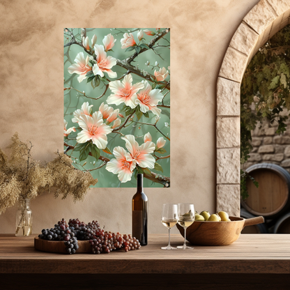 Sierlijke Bloemenpracht met Natuurlijke Elegance tuinposter