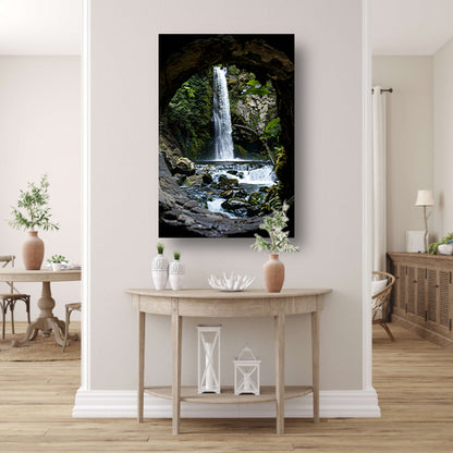 Waterval door Stenen Raam in Natuur canvas