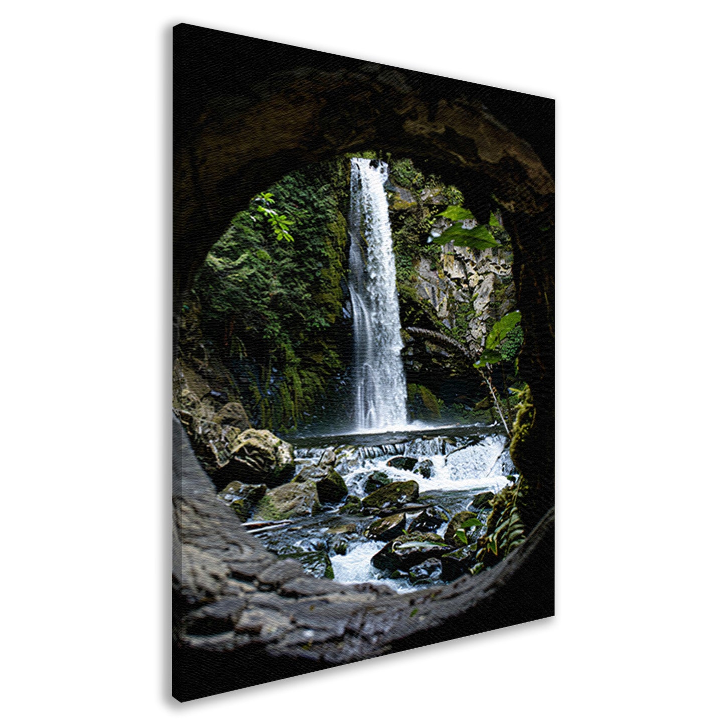 Waterval door Stenen Raam in Natuur canvas