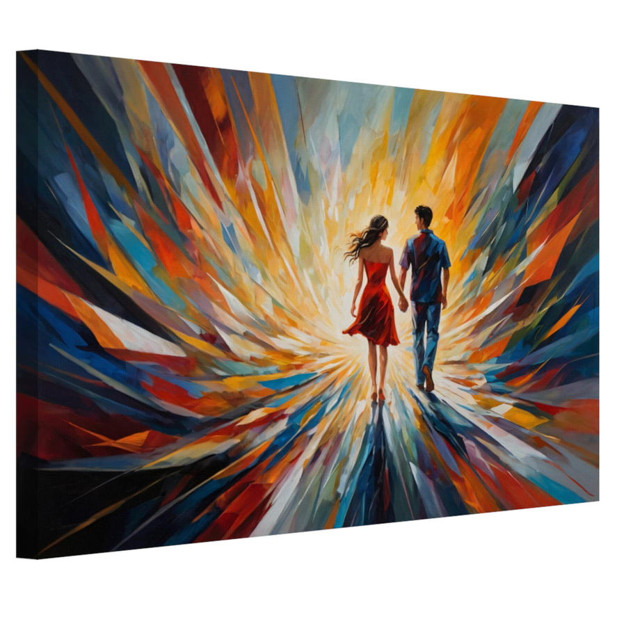 In de Vortex van Kleur en Licht canvas