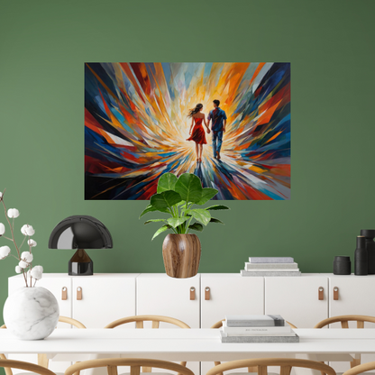 In de Vortex van Kleur en Licht canvas met baklijst