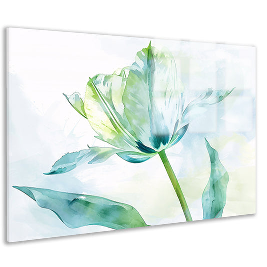 Abstracte aquarel van groene tulp bladeren acrylglas