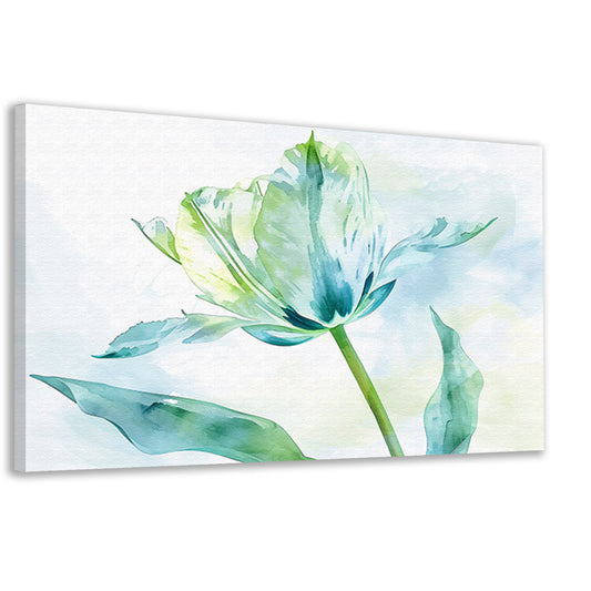 Abstracte aquarel van groene tulp bladeren canvas
