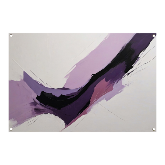 Dynamische abstractie in paars en zwart tuinposter