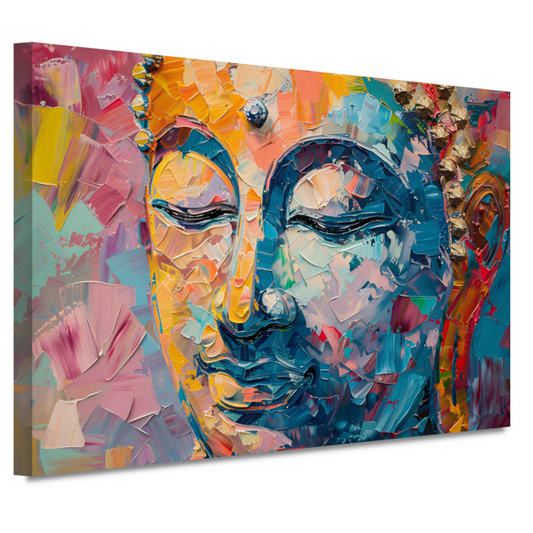 Expressieve abstracte compositie in levendige olieverf canvas