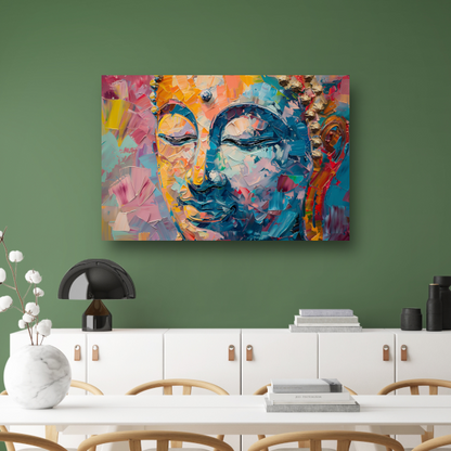 Expressieve abstracte compositie in levendige olieverf poster