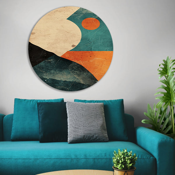 Abstracte Compositie met Kleurrijke Vormen forex muurcirkel