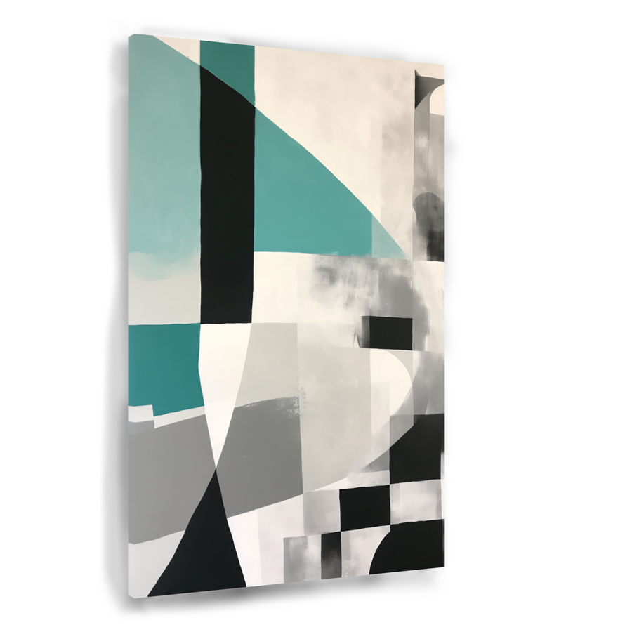 Abstracte Harmonie in Zwart en Wit canvas