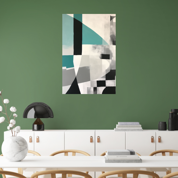 Abstracte Harmonie in Zwart en Wit poster