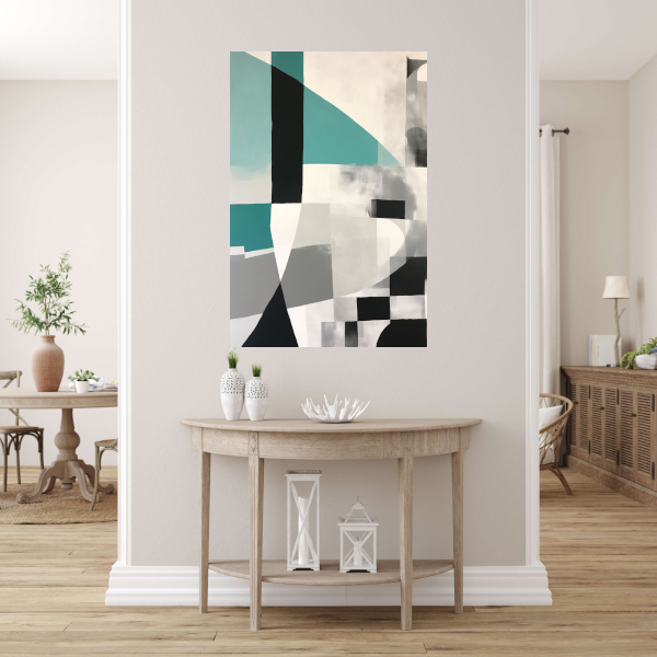 Abstracte Harmonie in Zwart en Wit poster