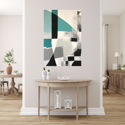 Abstracte Harmonie in Zwart en Wit poster
