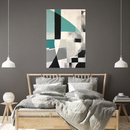 Abstracte Harmonie in Zwart en Wit poster