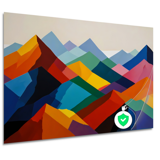 Dynamisch Kleurenspectrum van Abstracte Bergen poster