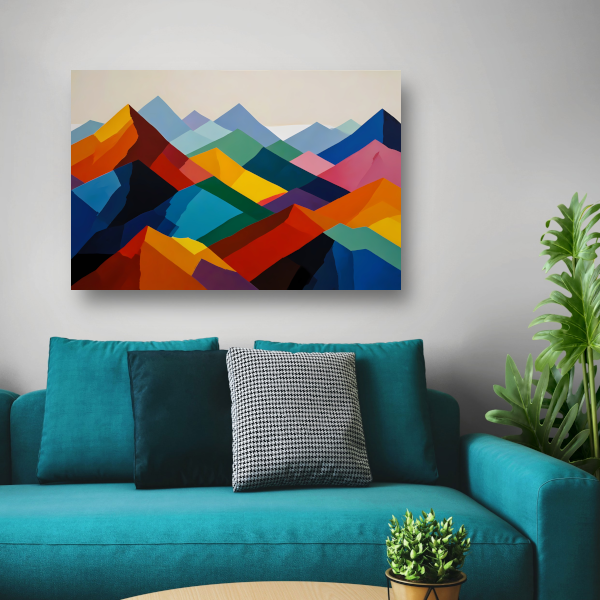 Dynamisch Kleurenspectrum van Abstracte Bergen canvas