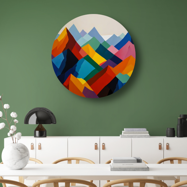 Dynamisch Kleurenspectrum van Abstracte Bergen forex muurcirkel