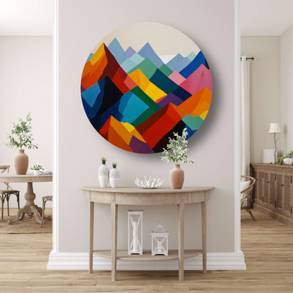 Dynamisch Kleurenspectrum van Abstracte Bergen forex muurcirkel