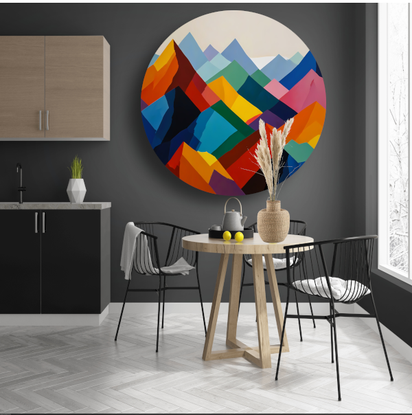 Dynamisch Kleurenspectrum van Abstracte Bergen forex muurcirkel