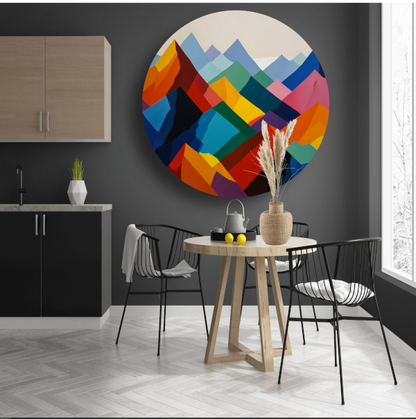 Dynamisch Kleurenspectrum van Abstracte Bergen forex muurcirkel
