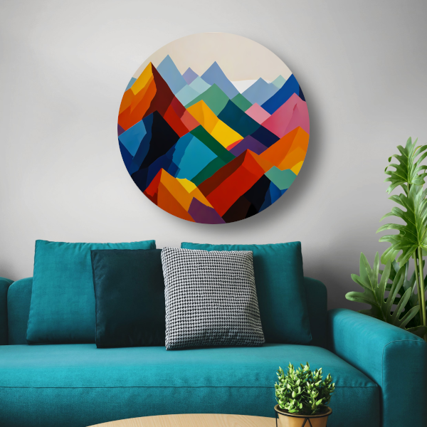 Dynamisch Kleurenspectrum van Abstracte Bergen forex muurcirkel