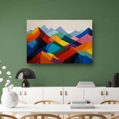 Dynamisch Kleurenspectrum van Abstracte Bergen poster