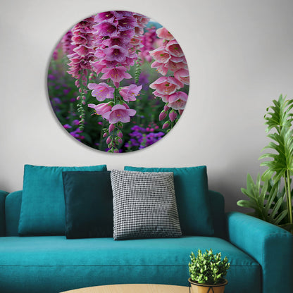 Close-up van Roze Bloemen met Dauwdruppels forex muurcirkel