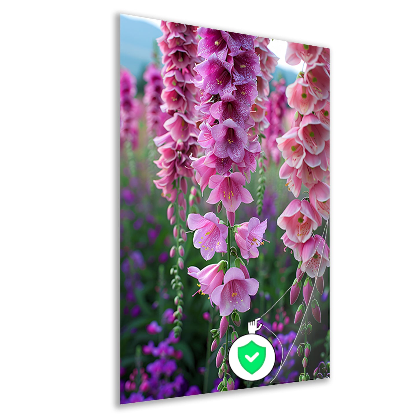 Close-up van Roze Bloemen met Dauwdruppels poster