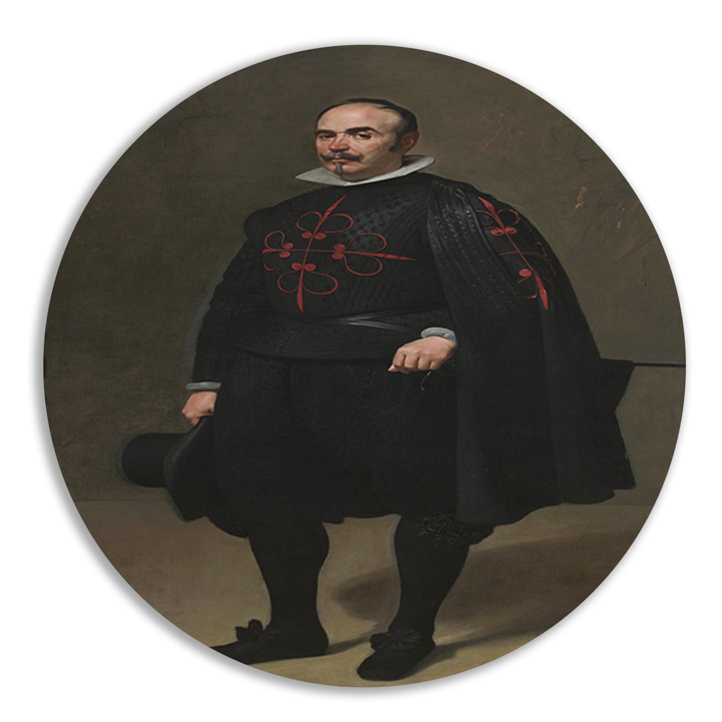 Portret van Don Pedro de Barberana - Diego Velázquez aluminium muurcirkel