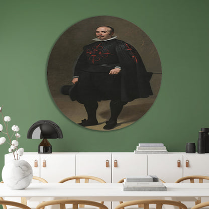 Portret van Don Pedro de Barberana - Diego Velázquez aluminium muurcirkel