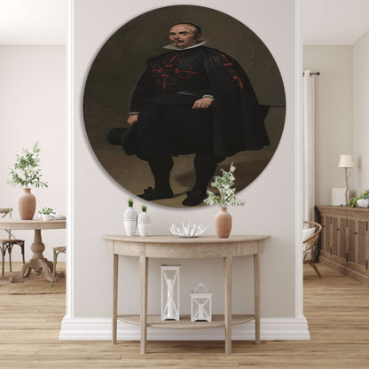 Portret van Don Pedro de Barberana - Diego Velázquez aluminium muurcirkel