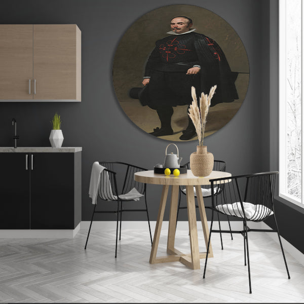 Portret van Don Pedro de Barberana - Diego Velázquez aluminium muurcirkel